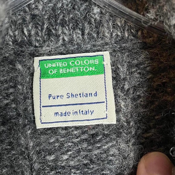 United colors of benneton Wool Vest Full Zip Womans Size Medium Nordic EUC - Picture 3 of 4